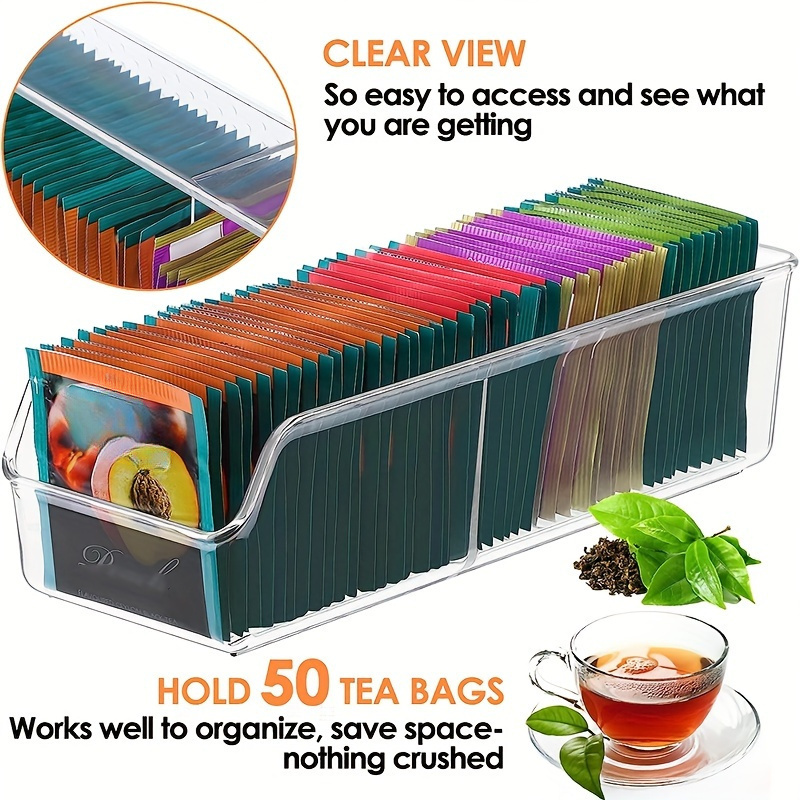 Coffee Tea Sugar - 1 szt. Przezroczysty organizer na torebki