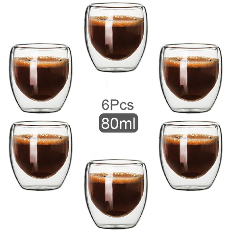 Coffee Tea Game - Szklane kubki do kawy z podwójnymi