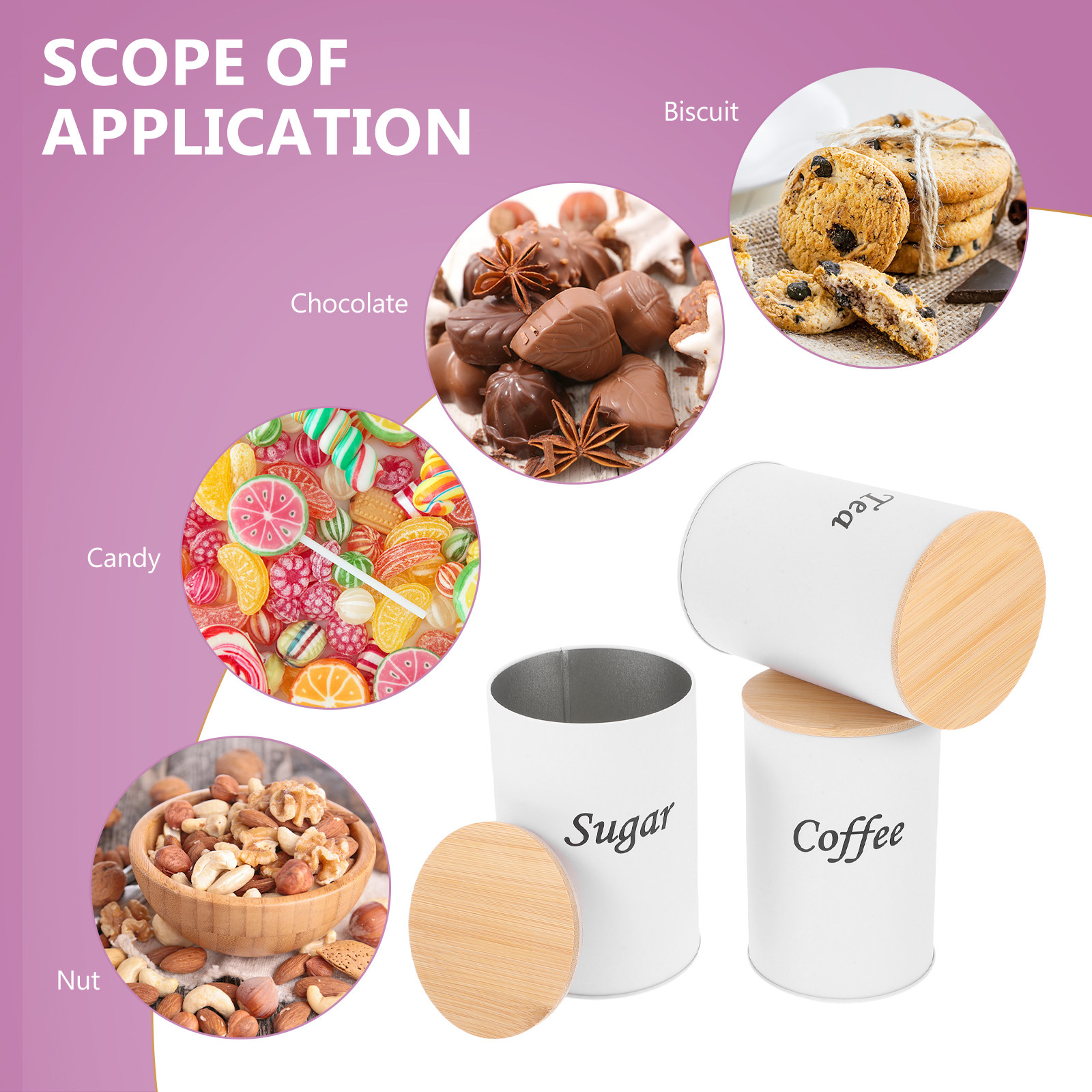 3 szt. Hermetyczne okrągłe poj – Coffee Tea Sugar recenzja i cena