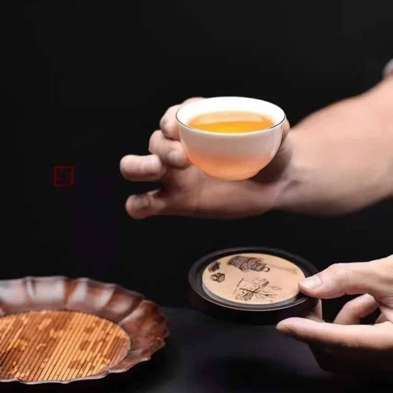 Okrągła drewniana podkładka po – Coffee Tea In Chinese recenzja i cena