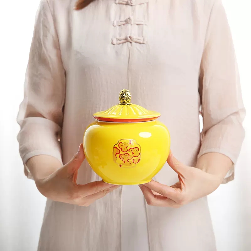 Żółty ceramiczny dzbanek w sty – Coffee Tea In Chinese recenzja i cena