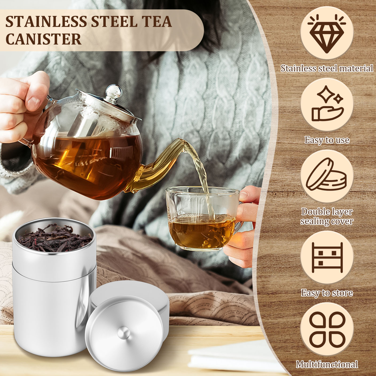 Pojemniki ze Stali Nierdzewnej – Coffee Tea Sugar recenzja i cena