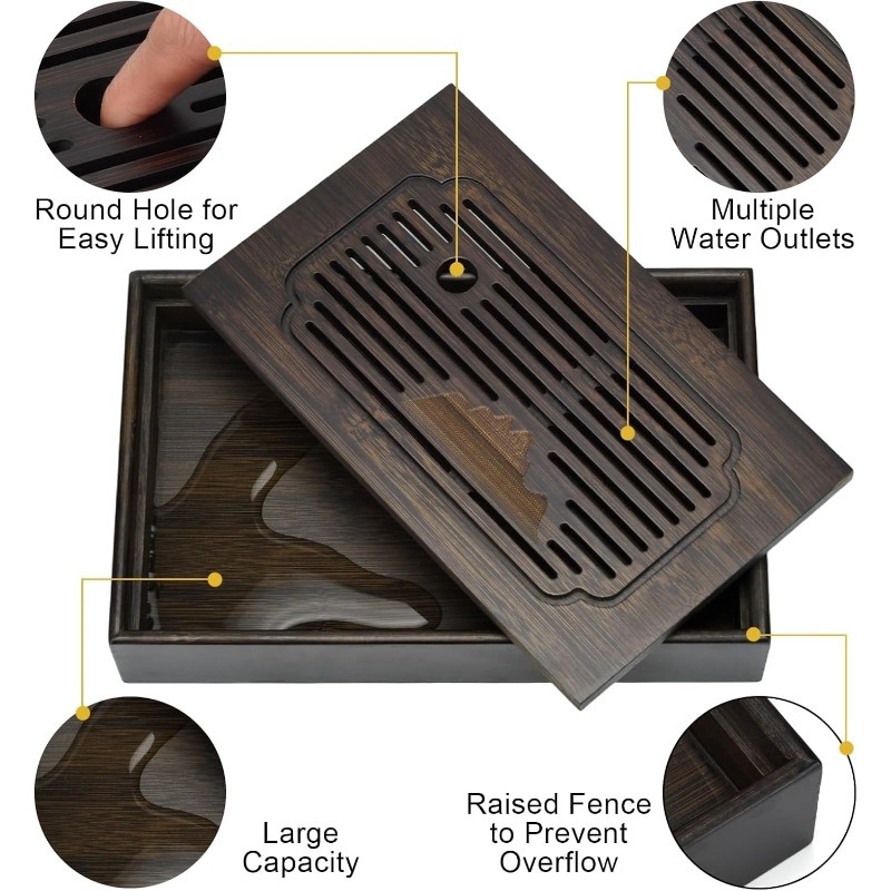 1 szt. Bambusowa taca do herba – Bamboo Tea Tray recenzja i cena