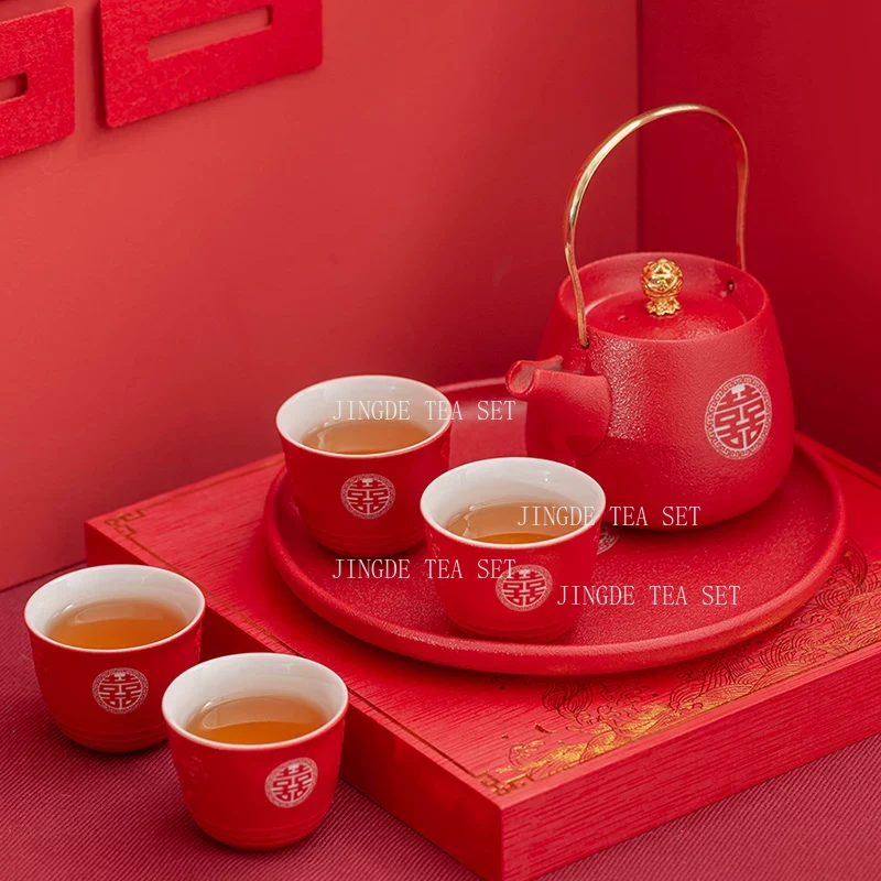 Czerwony ceramiczny podwójne s – Coffee Tea Set Up recenzja i cena